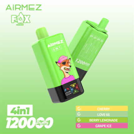 Airmez Fox 4w1 - modułowy i pojemny vape jednorazowy 60ml na podróż - MocPuff