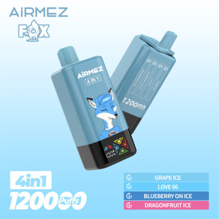 Airmez Fox 4w1 - modułowy i pojemny vape jednorazowy 60ml na podróż - MocPuff