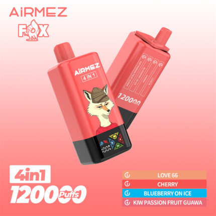 Airmez Fox 4w1 - modułowy i pojemny vape jednorazowy 60ml na podróż - MocPuff