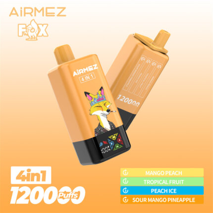 Airmez Fox 4w1 - modułowy i pojemny vape jednorazowy 60ml na podróż - MocPuff