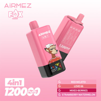Airmez Fox 4w1 - modułowy i pojemny vape jednorazowy 60ml na podróż - MocPuff