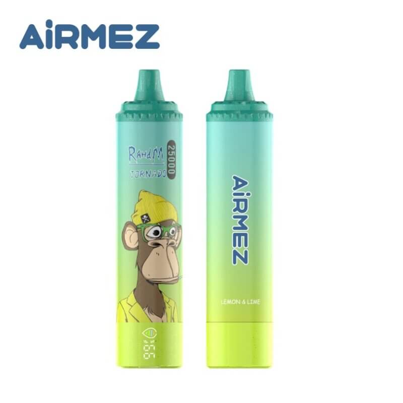 Nowoczesny wyświetlacz LED w jednorazowym e-papierosie Airmez Tornado 25000 - MocPuff