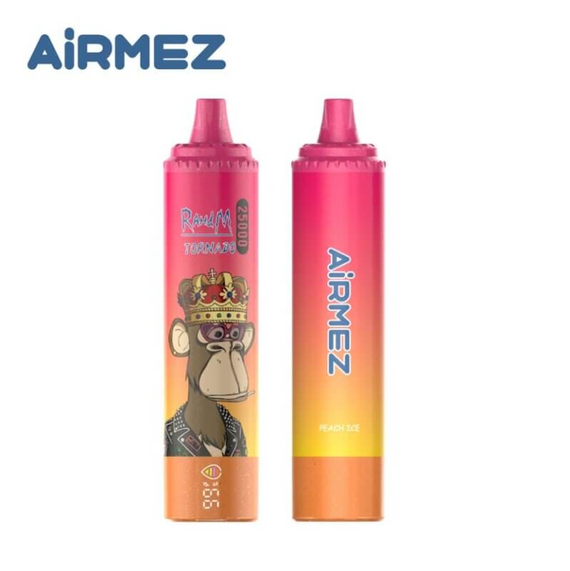 Nowoczesny wyświetlacz LED w jednorazowym e-papierosie Airmez Tornado 25000 - MocPuff