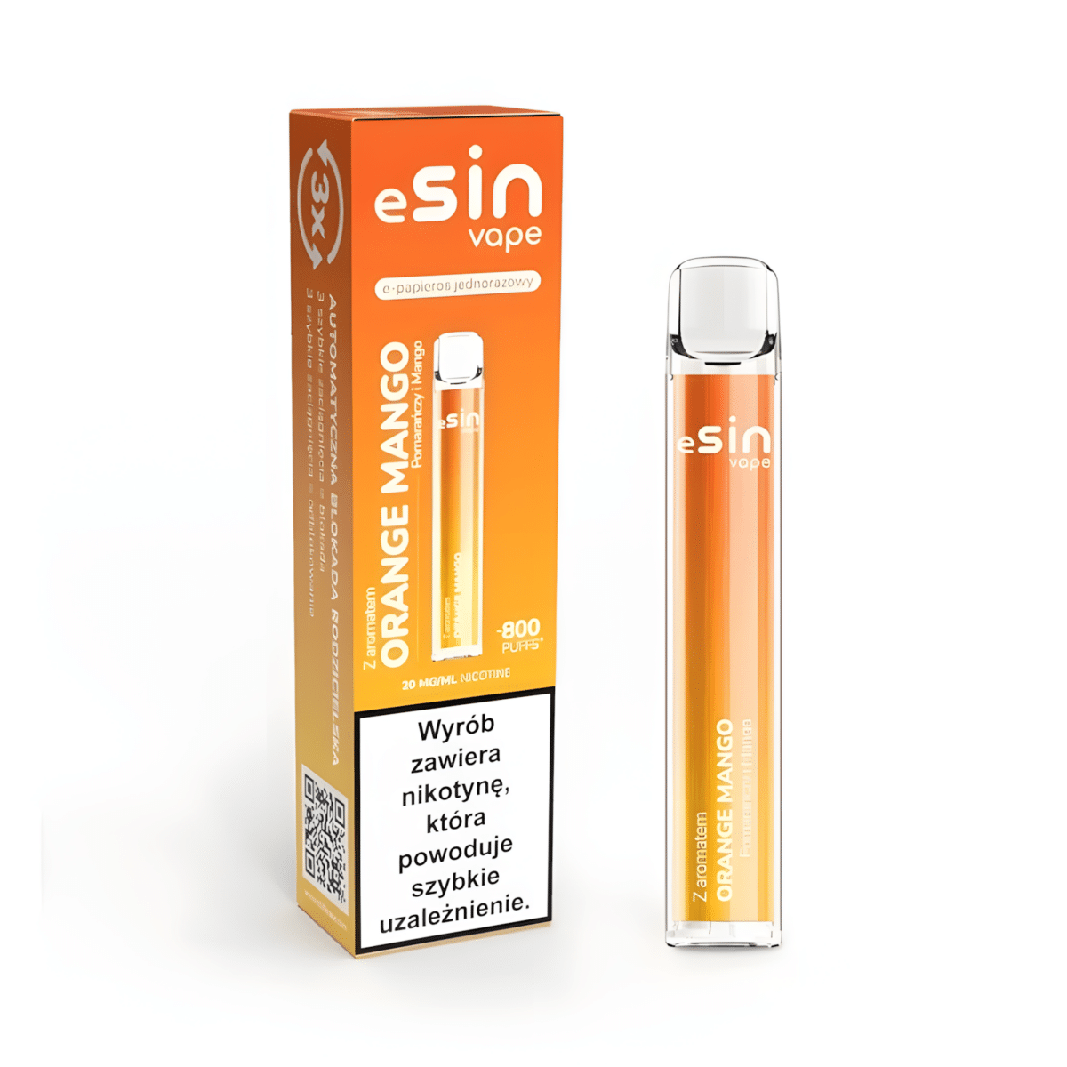 Esin Vape 800 Puffs - lekki kieszonkowy e-papieros jednorazowy 2ml - MocPuff