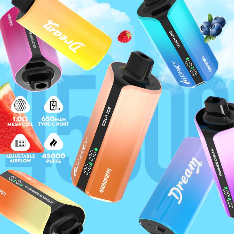 HIFANCY Dream 45000 - duży e-papieros jednorazowy 39ml z ekranem LED - MocPuff
