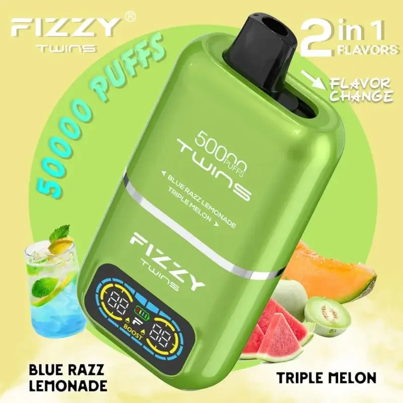 FIZZY TWINS 50000 - dwusmakowy jednorazowy e-papieros o dużej pojemności - MocPuff
