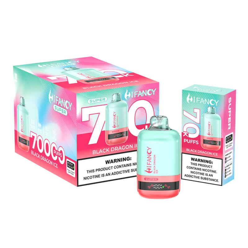 HIFANCY SUPER 70000 - jednorazowy e-papieros 70K Puffs z siatkową grzałką mesh 1.0Ω i ładowaniem Type-C - MocPuff