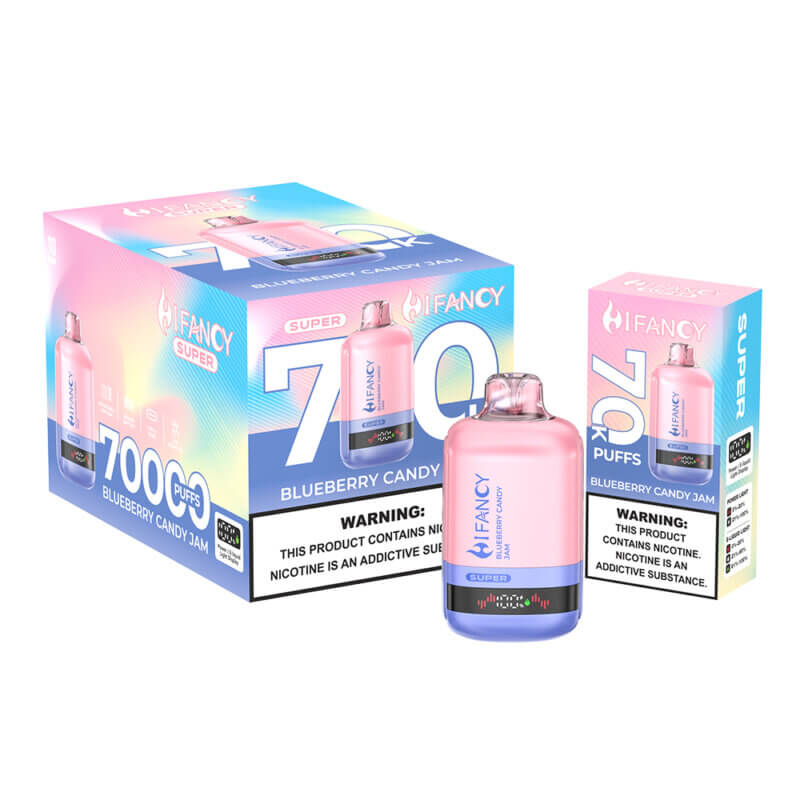 HIFANCY SUPER 70000 - jednorazowy e-papieros 70K Puffs z siatkową grzałką mesh 1.0Ω i ładowaniem Type-C - MocPuff