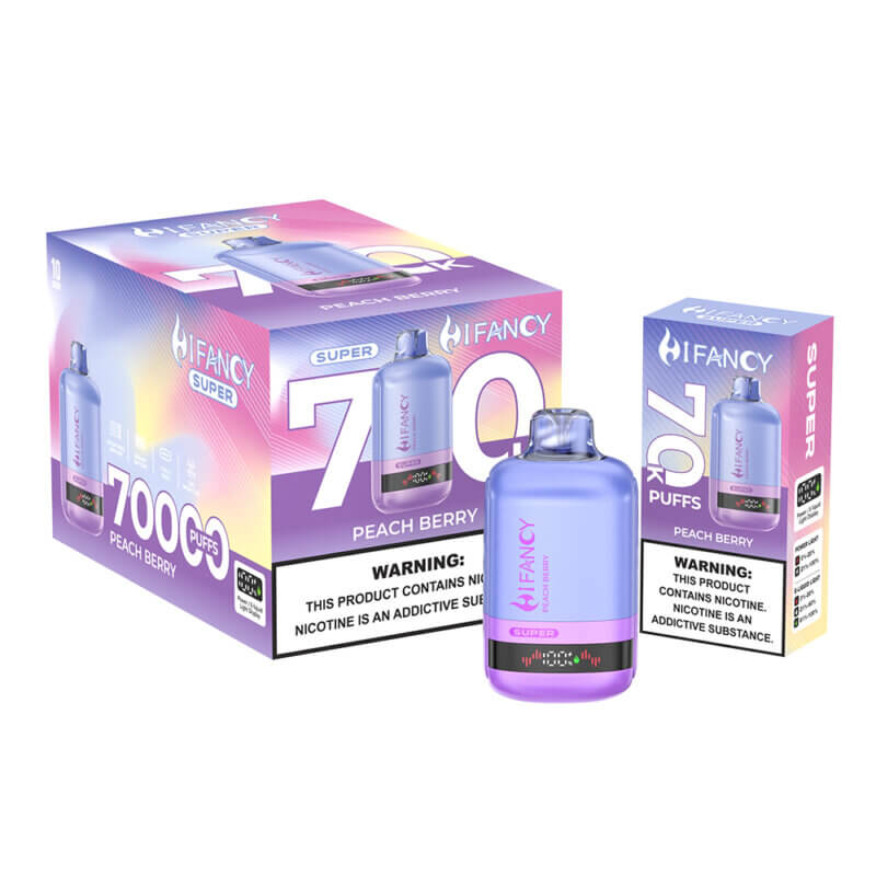 HIFANCY SUPER 70000 - jednorazowy e-papieros 70K Puffs z siatkową grzałką mesh 1.0Ω i ładowaniem Type-C - MocPuff