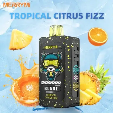 Merrymi Blade 30000 Tropical citrus fizz Merrymi Blade 30000 - nowoczesny jednorazowy e-papieros z portem Type-C - MocPuff
