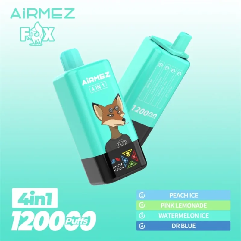 Airmez Fox 4w1 - modułowy i pojemny vape jednorazowy 60ml na podróż - MocPuff