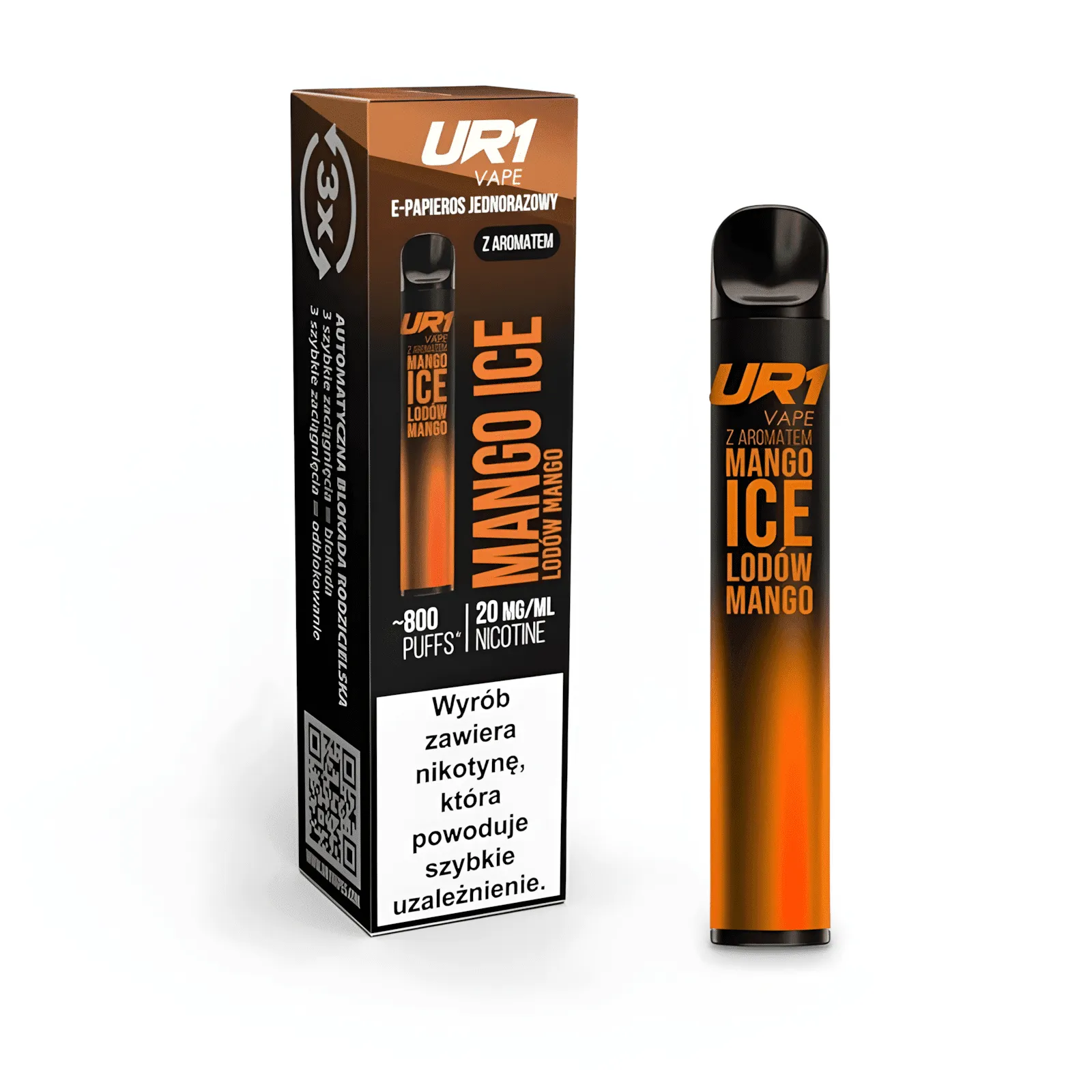 Ur1 Vape 800 Puffs - elegancki i stylowy e-papieros jednorazowy do kieszeni - MocPuff