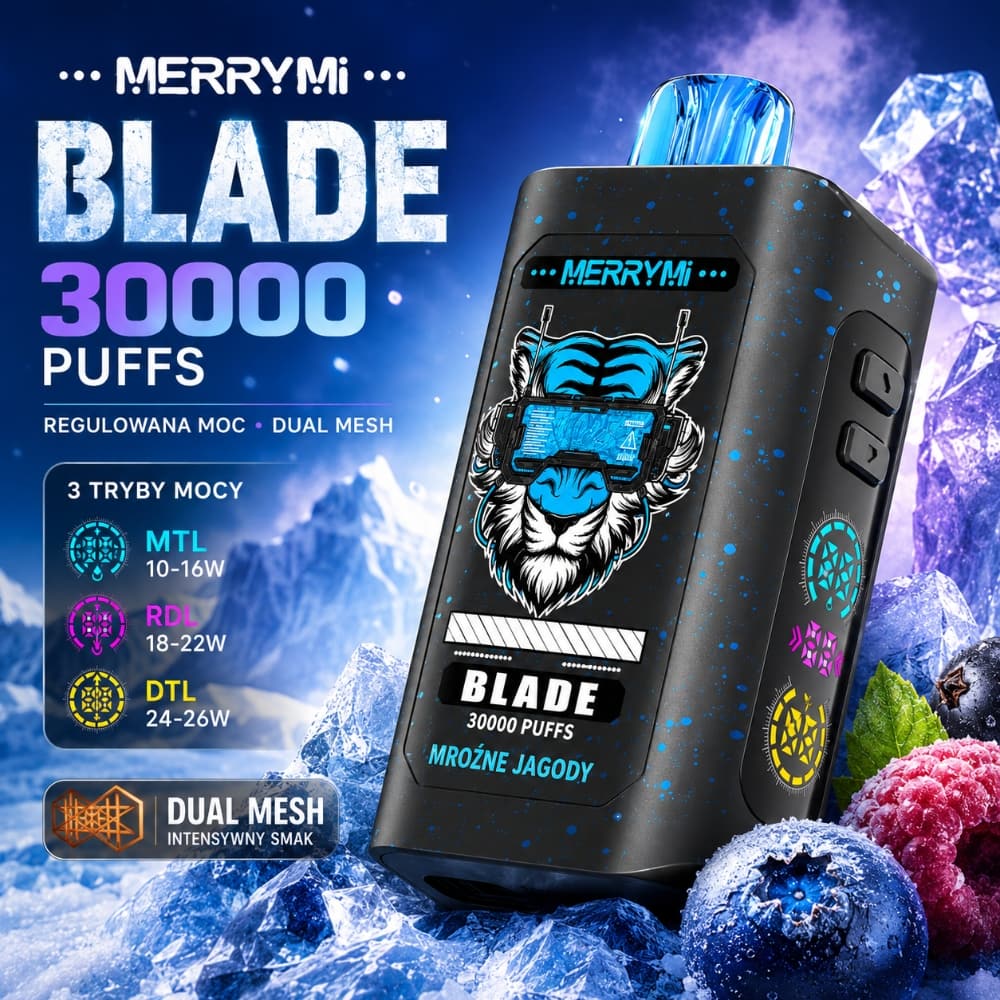 Merrymi Blade 30000 - nowoczesny jednorazowy e-papieros z portem Type-C - MocPuff