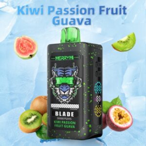 merrymi blade 30000 kiwi passion fruit guava Merrymi Blade 30000 - nowoczesny jednorazowy e-papieros z portem Type-C - MocPuff