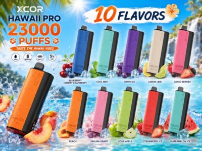 XCOR Hawaii Pro 23000 - wydajny vape jednorazowy 36ml z wyświetlaczem - MocPuff