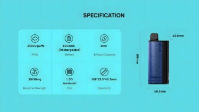XCOR Hawaii Pro 23000 - wydajny vape jednorazowy 36ml z wyświetlaczem - MocPuff