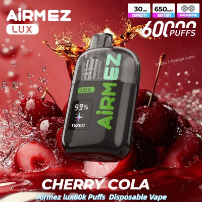 Airmez LUX 60000 Puffs - jednorazowy e-papieros z widocznym zbiornikiem liquidu - MocPuff