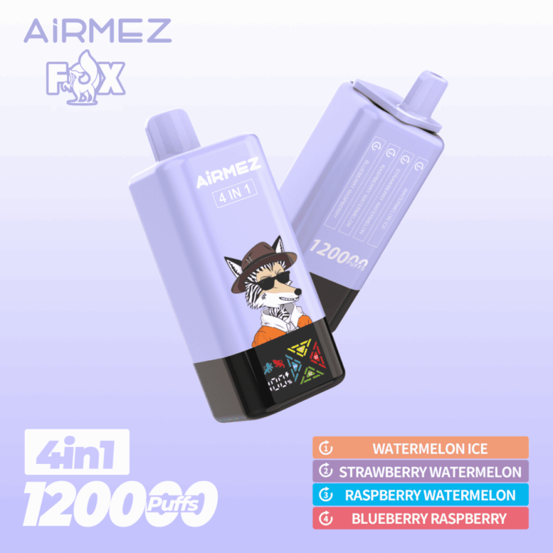 Airmez Fox 4w1 - modułowy i pojemny vape jednorazowy 60ml na podróż - MocPuff