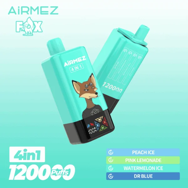 Airmez Fox 4w1 - modułowy i pojemny vape jednorazowy 60ml na podróż - MocPuff