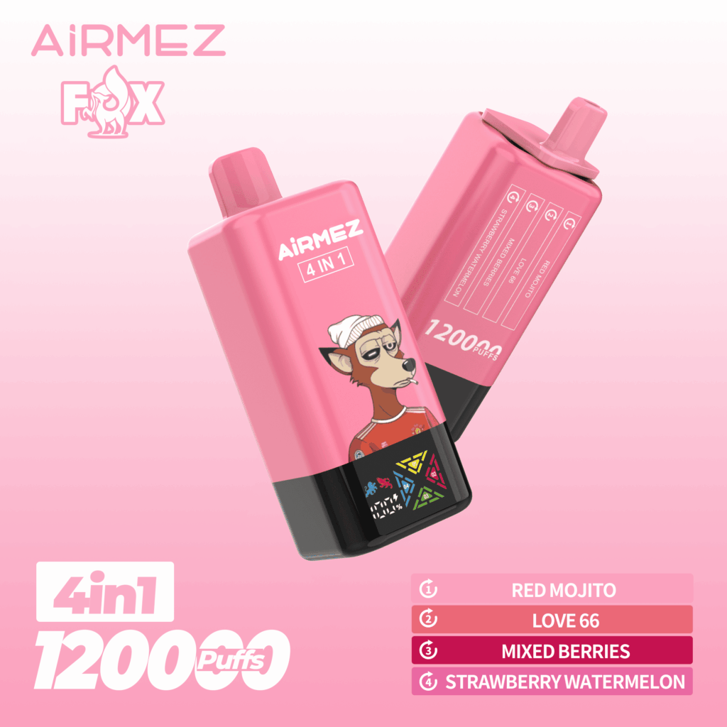 Airmez Fox 4w1 - modułowy i pojemny vape jednorazowy 60ml na podróż - MocPuff