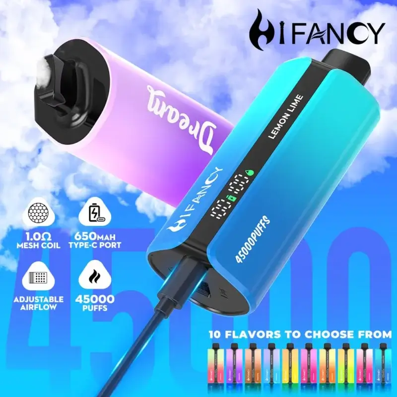 HIFANCY Dream 45000 - duży e-papieros jednorazowy 39ml z ekranem LED - MocPuff