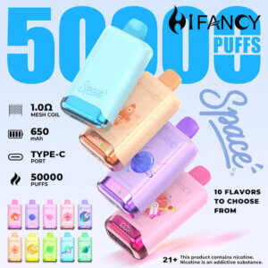 Hifancy Space 50000 - duży jednorazowy e-papieros z czytelnym ekranem LED - MocPuff