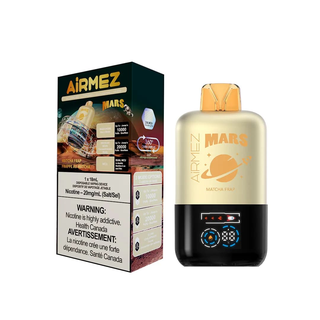 Zdjęcie przedstawiające e-papieros Airmez LUX 60000 puffs w nowoczesnym, eleganckim designie, leżący w dłoni.