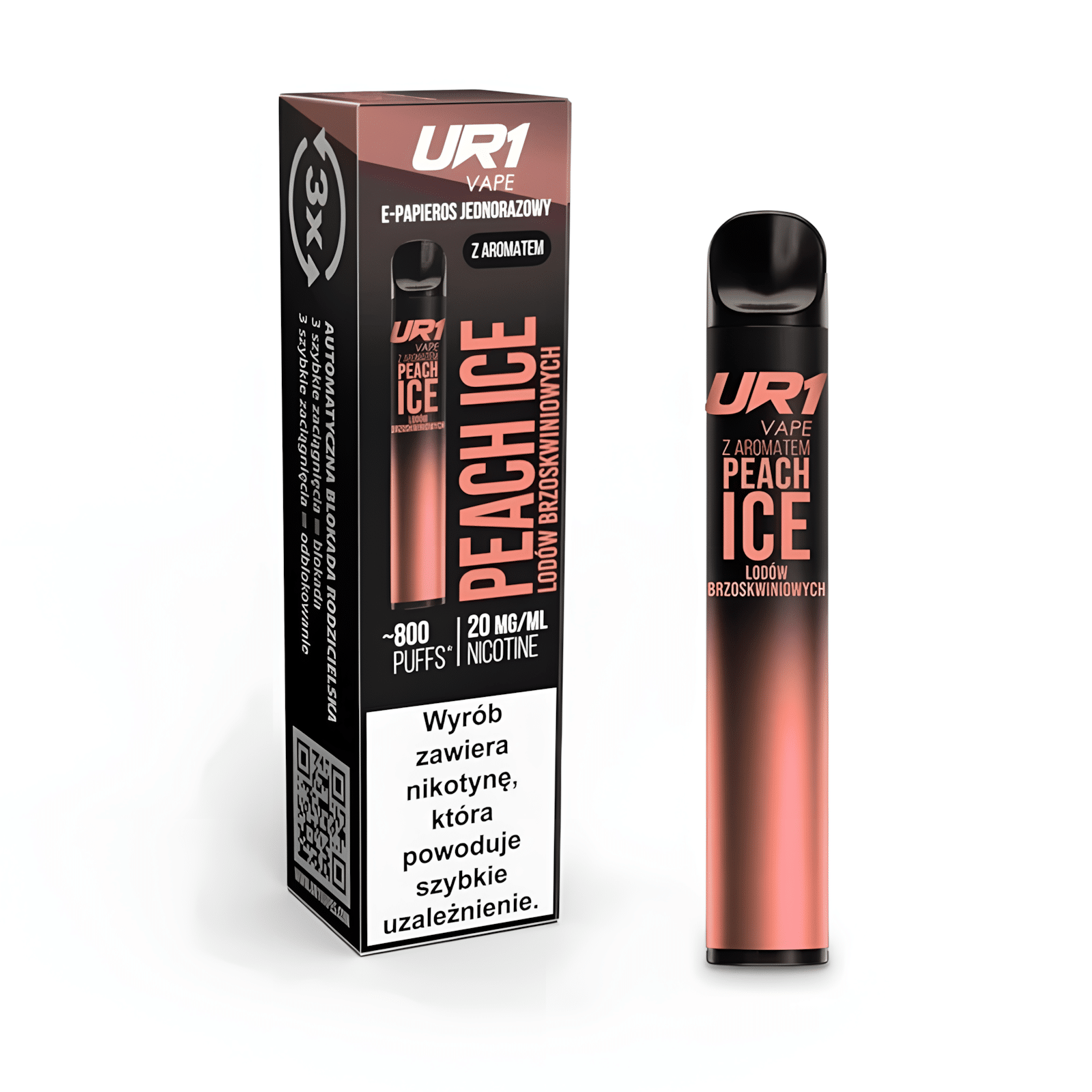 Ur1 Vape 800 Puffs - elegancki i stylowy e-papieros jednorazowy do kieszeni - MocPuff