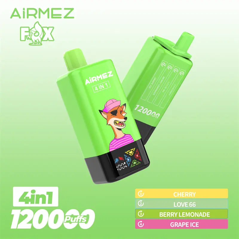 Airmez Fox 4w1 - modułowy i pojemny vape jednorazowy 60ml na podróż - MocPuff
