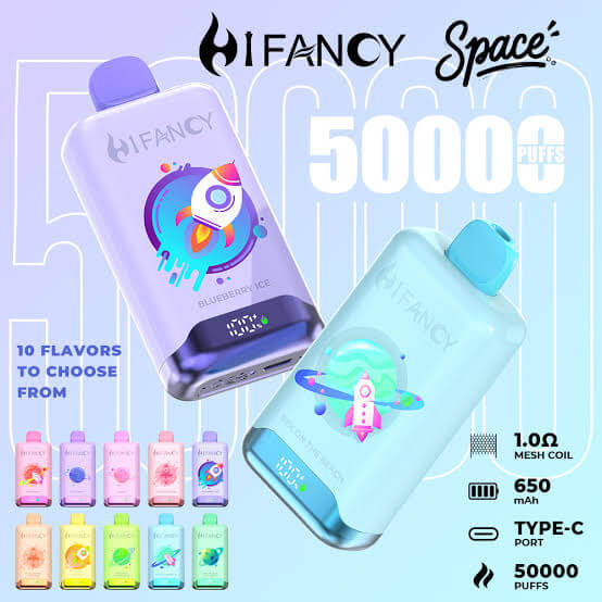 Hifancy Space 50000 - duży jednorazowy e-papieros z czytelnym ekranem LED - MocPuff