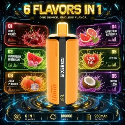 Umin Sixer 6 in 1 180000 - przełomowy e-papieros jednorazowy 6 w 1 o obfitej chmurze - MocPuff