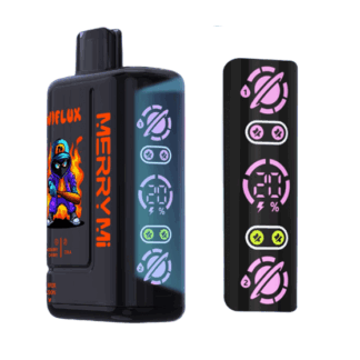 Nowoczesny, elegancki jednorazowy e-papieros klasy Merry Mi 40k, symbolizujący rewolucję w vapingu z dużą liczbą zaciągnięć.