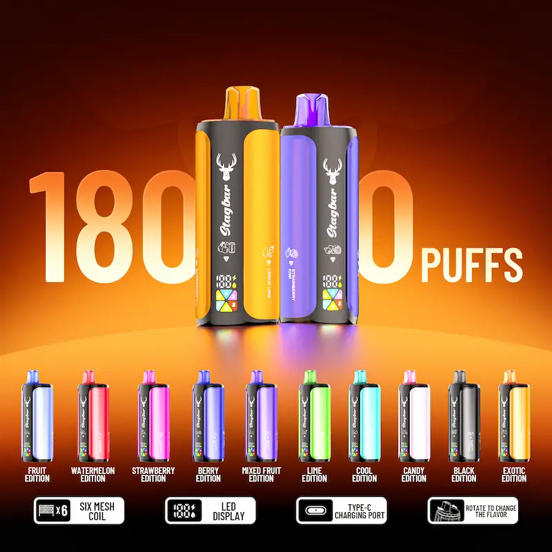 Stag Bar 6 in 1 180000 - wielosmakowy jednorazowy e-papieros 108ml 6 w 1 - MocPuff