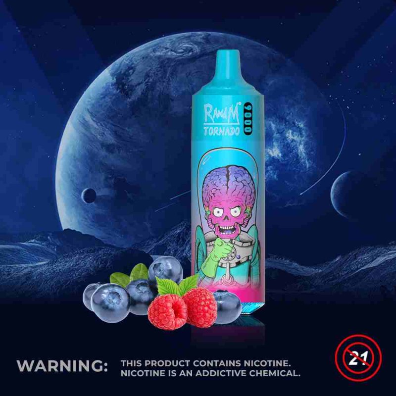 Fumot RandM Tornado 9000 - e-papieros jednorazowy z podświetleniem RGB - MocPuff