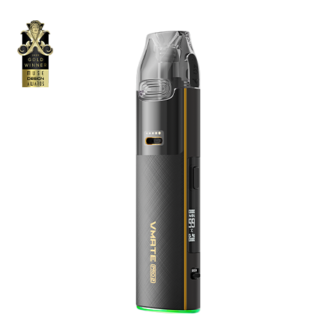 Grafika przedstawiająca połączenie dwóch firm: jednej symbolizującej zaawansowaną elektronikę (VOOPOO) i drugiej z branży vaping (Woody Vapes), z dymkiem e-papierosa w tle, symbolizujące fuzję i nowy kierunek.